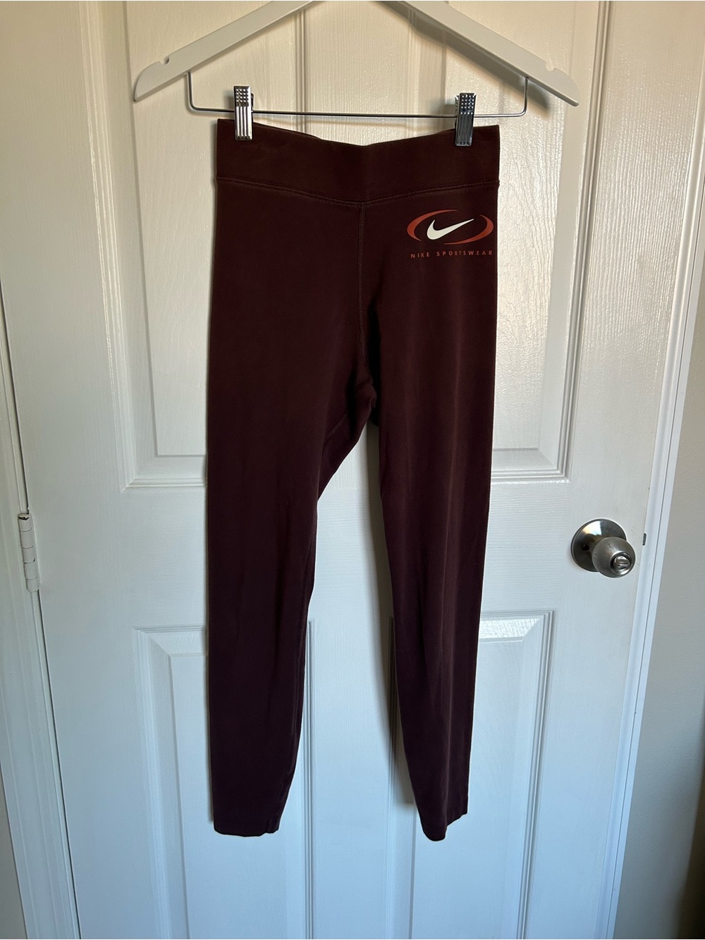 Nike Burgundy Leggings with Swoosh